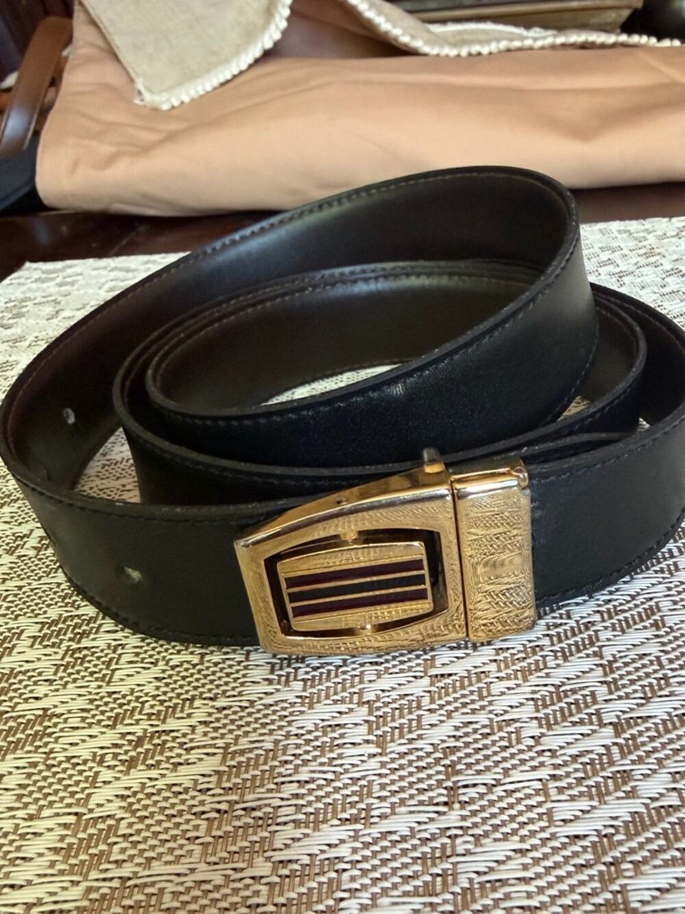 Mens leather dress belt 48/120